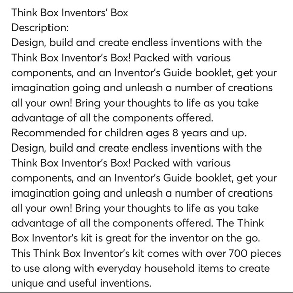 New Horizon Think Box Inventors Box - Picture 3 of 3